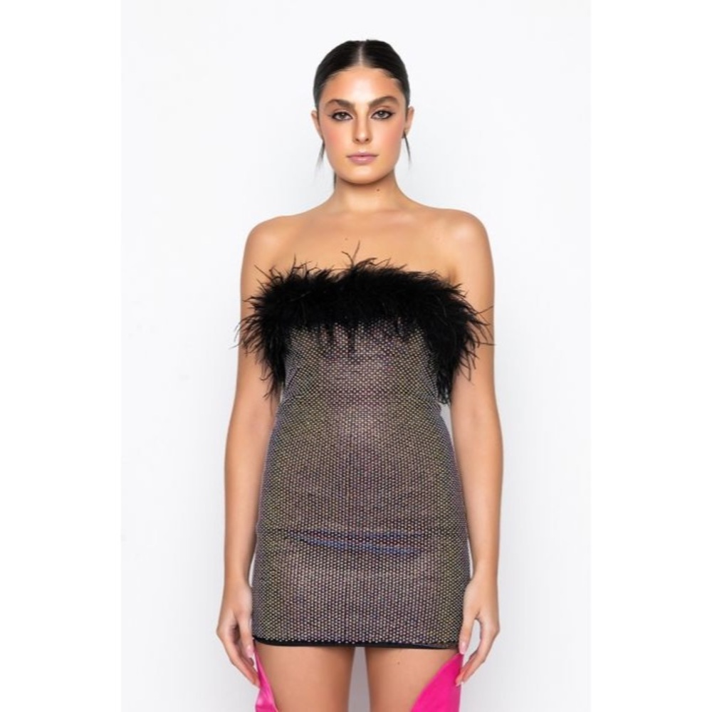 AKIRA Rhinestone Mesh Dress